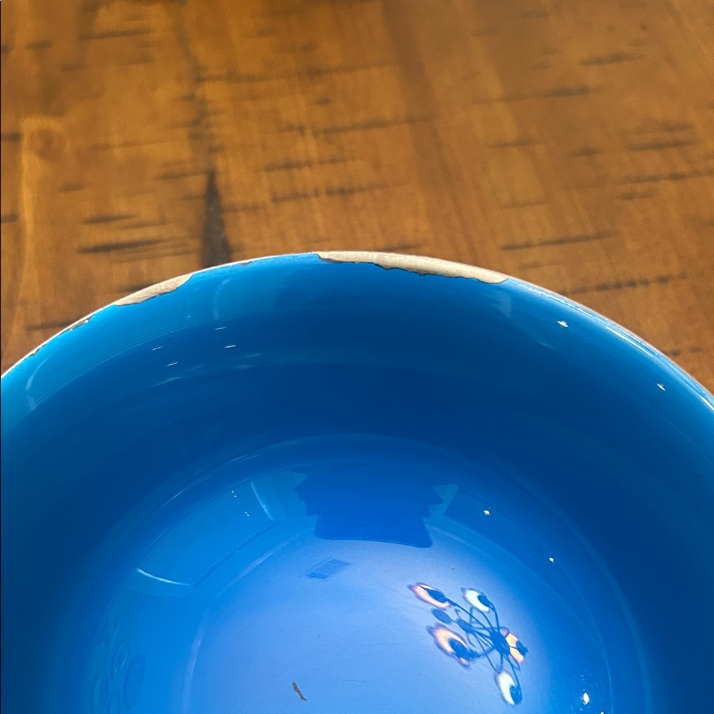 Reed and Barton Stylish Silver and Blue Serveware Bowl. - Picture 2 of 6